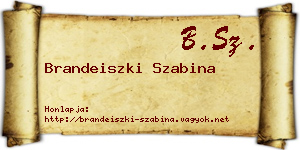 Brandeiszki Szabina névjegykártya
